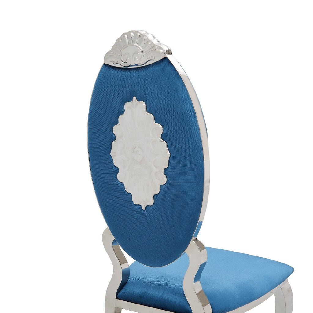 47 Inch Metal Dining Chair with Velvet Seat G59180