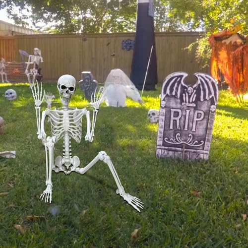 5.4Ft Posable Life Size Human Skeleton with Movable Joints N177178