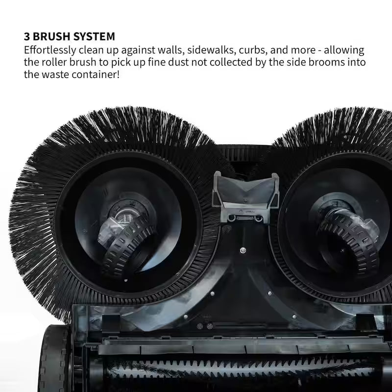 Battery Powered Push Sweeper with Triple Power Brooms G25738