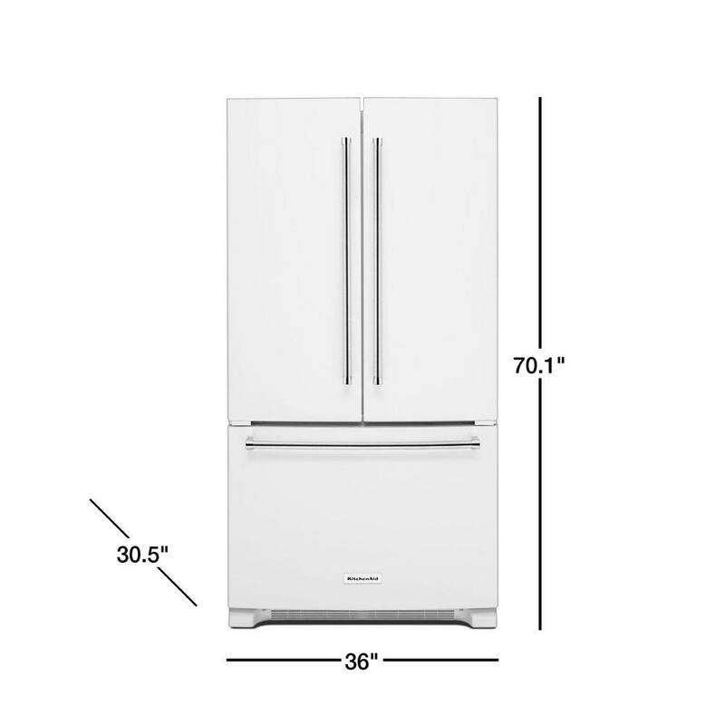 20 cu. ft. Counter Depth French Door Refrigerator in White F9613