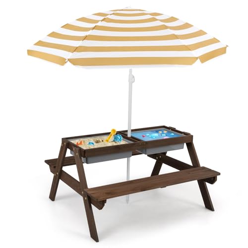 Kids 4 in 1 Sand and Water Table with Umbrella I2727
