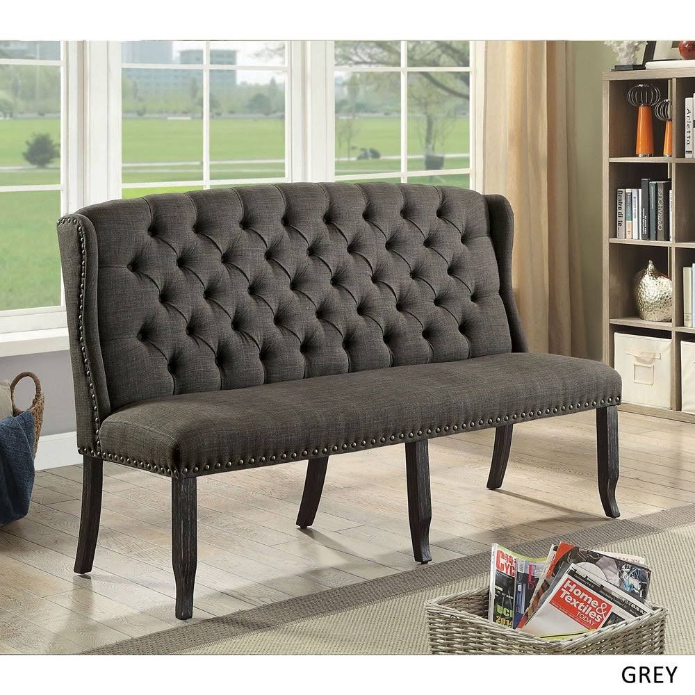 Dark Blue Linen Upholstered Loveseat D1401