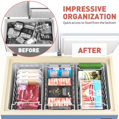 4 Pack Stackable Freezer Organizer Bins with Foldable Handle R61088