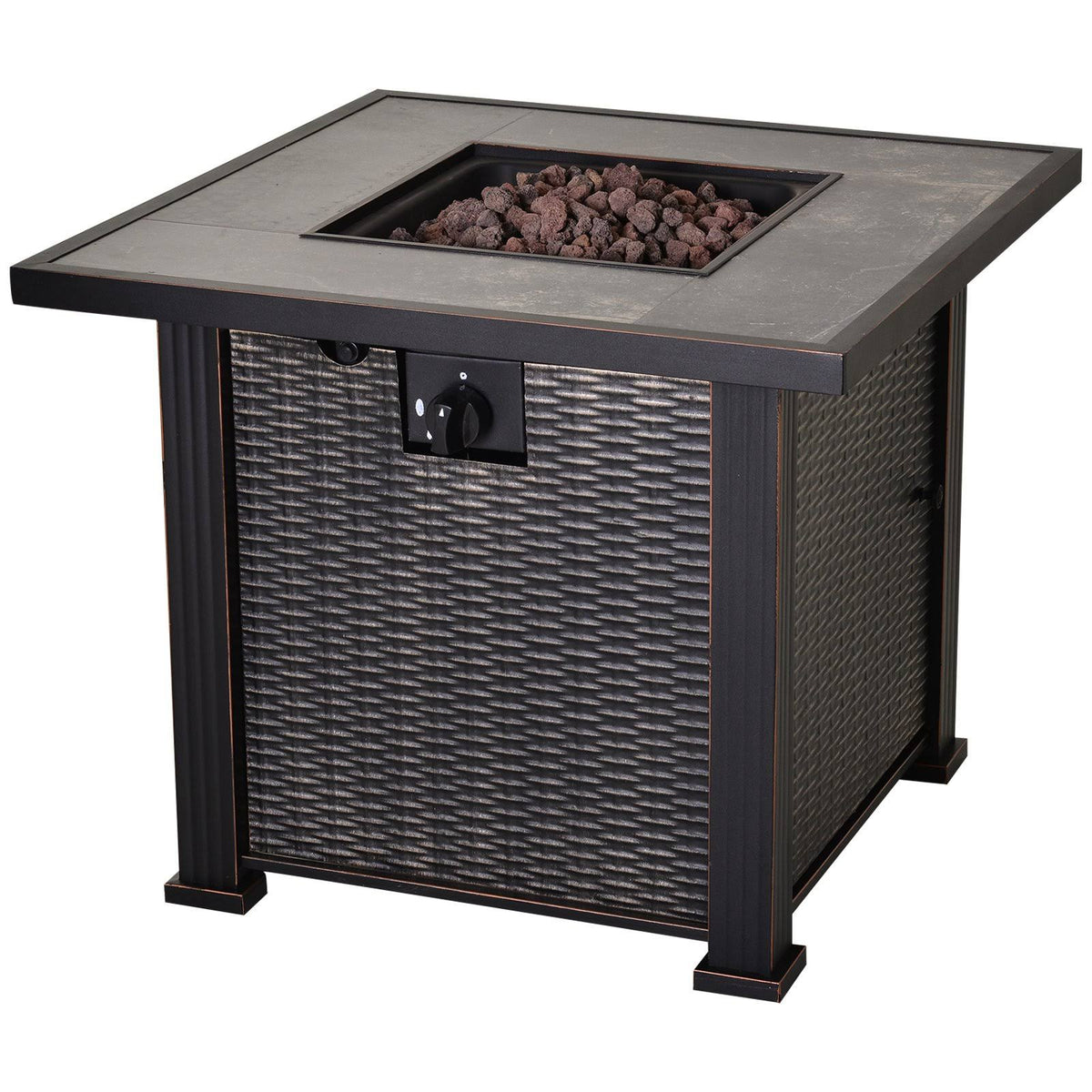 42" 50 000 BTU Outdoor Gas Fire Pit Table Black Z979