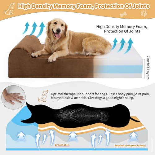 7" Memory Foam Orthopedic Dog Bed with Waterproof Liner Y674027