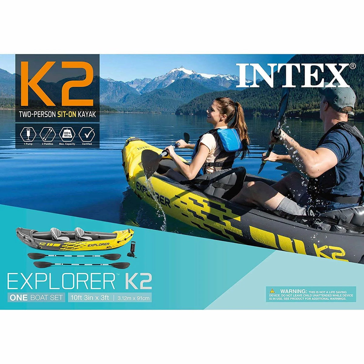 Inflatable Kayak with Oars and Hand Pump M483
