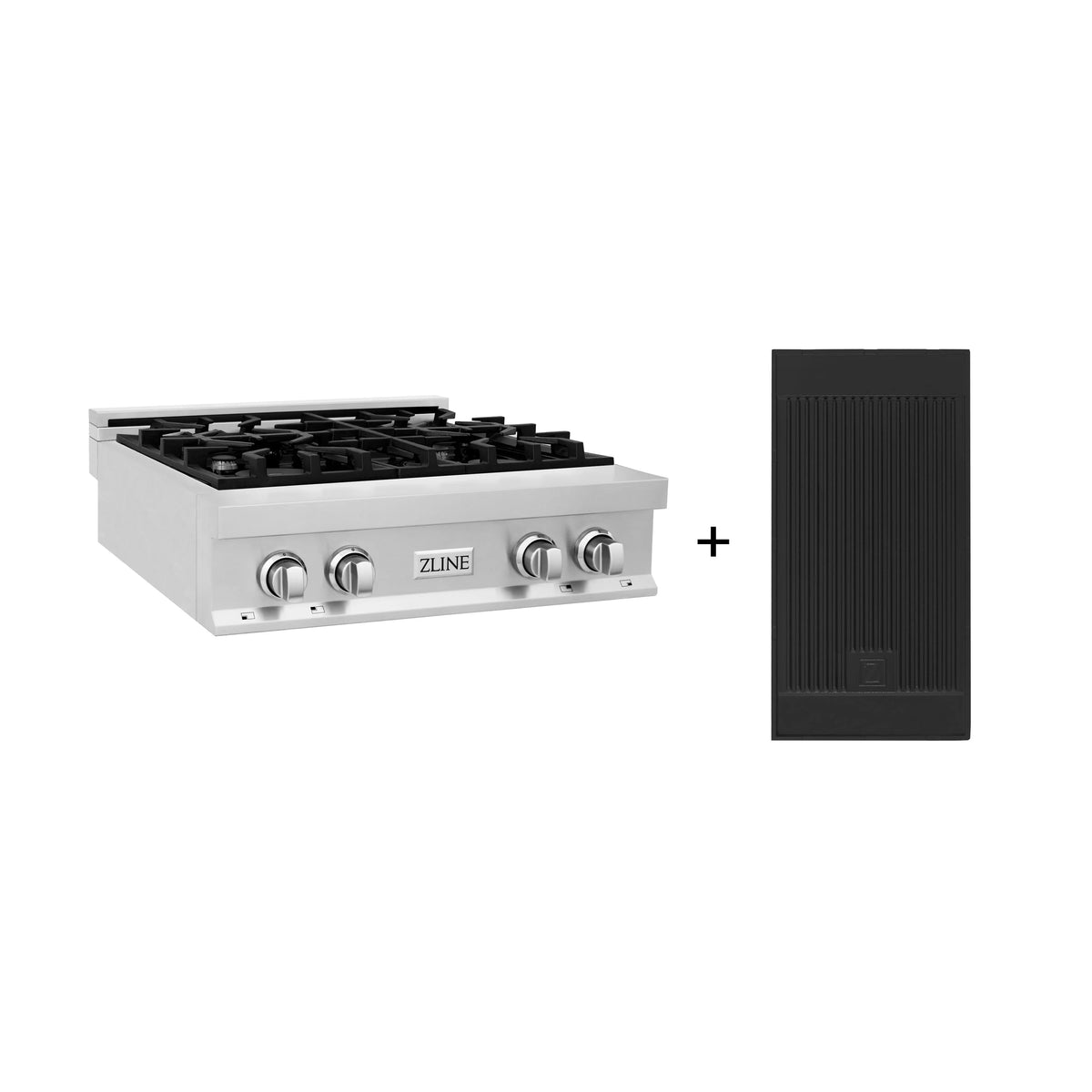 30 Stainless Steel Gas Rangetop with 4 Burners and Griddle O78079