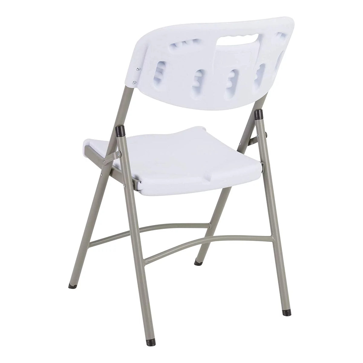 White Blow-Molded Plastic Folding Chairs Set of 4 Y6975