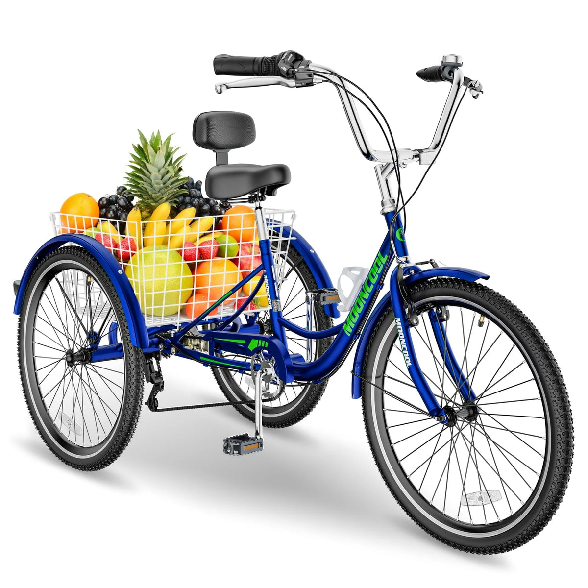 26 Adult Tricycle 7 Speed 450lbs Capacity with Shopping Basket W32038