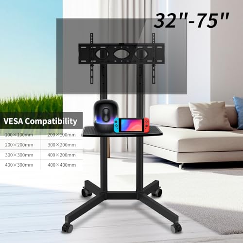 Rolling TV Stand with Wheels for 32-75 Inch TVs Y166