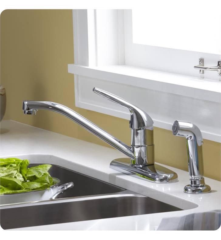 Polished Chrome Kitchen Faucet with Side Spray J4939