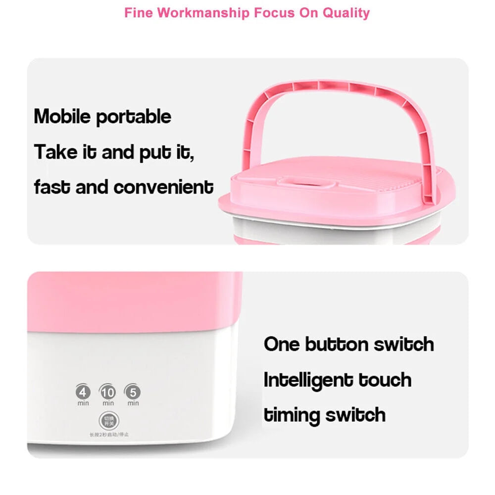 Compact Folding Washing Machine Pink L7852