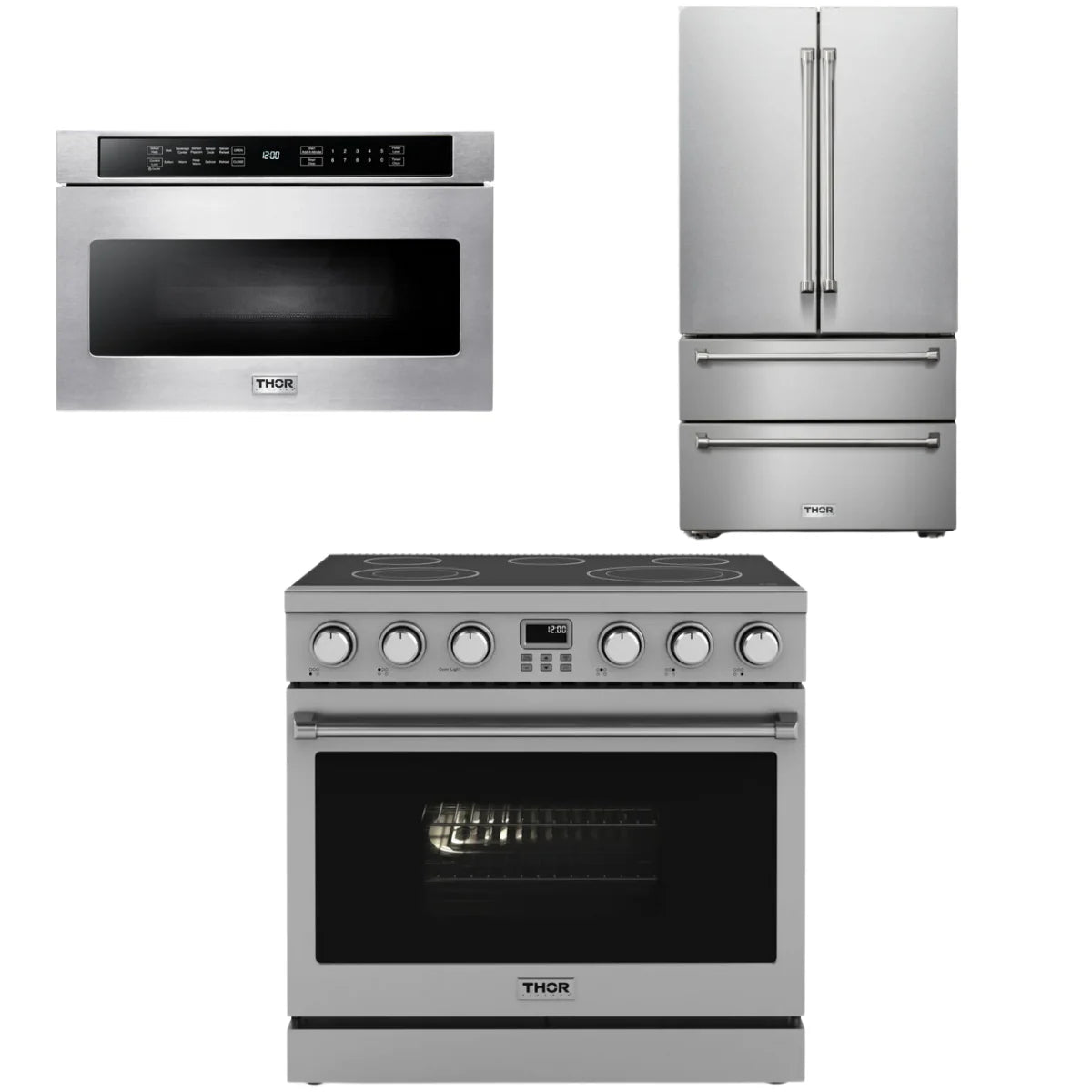 36 Electric Range, Refrigerator and Microwave S257632