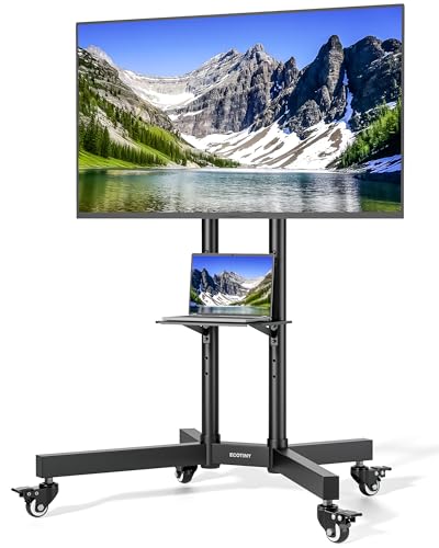 Heavy-Duty Rolling TV Stand for 32–85" Screens, Black D469400