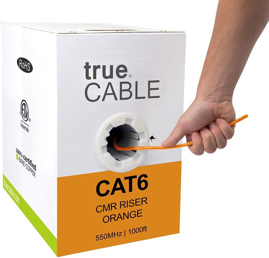 Cat6 Riser 1000ft Green 23AWG Bare Copper UTP Bulk Ethernet Cable Y605