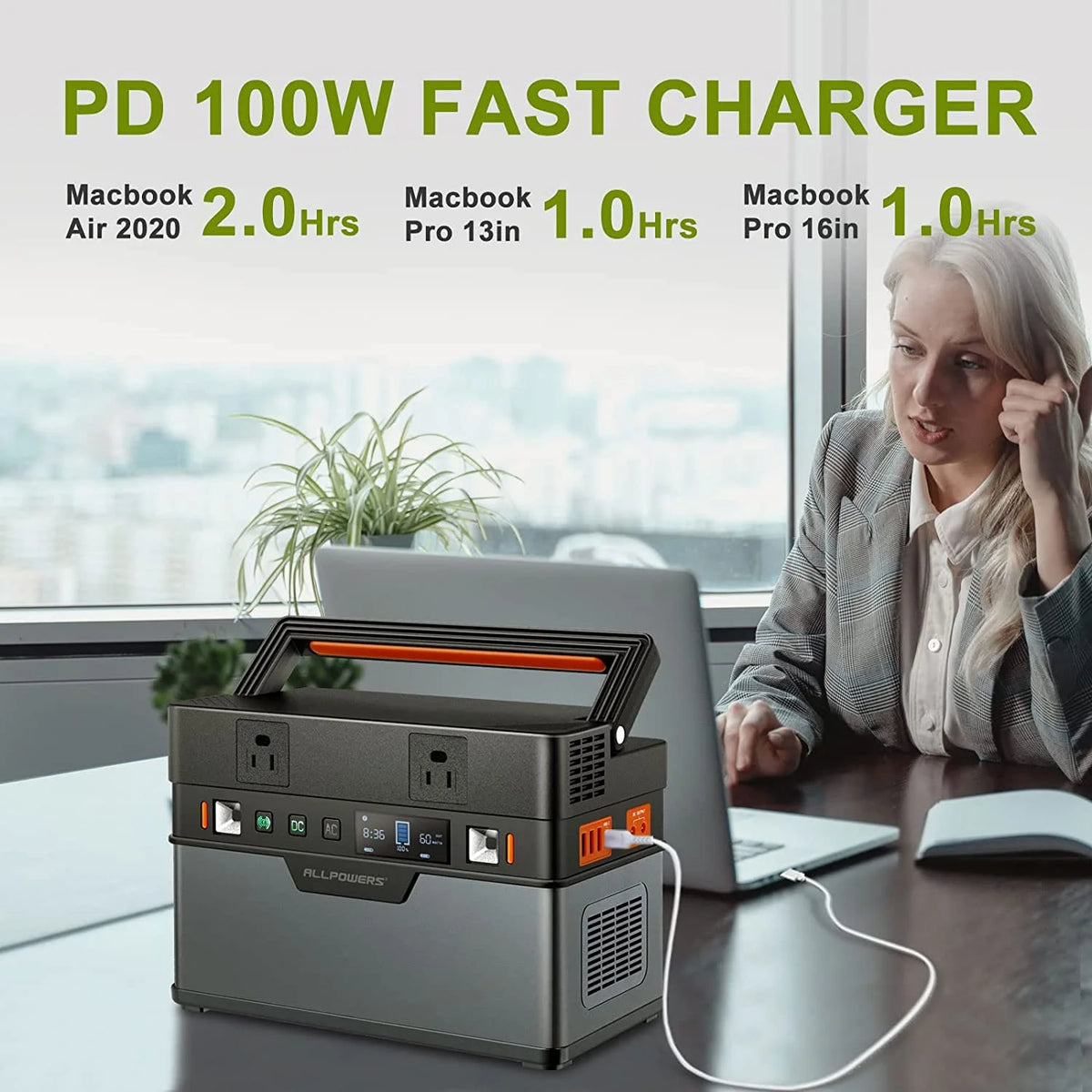 700W 606Wh Portable Power Station with AC Outlets I803