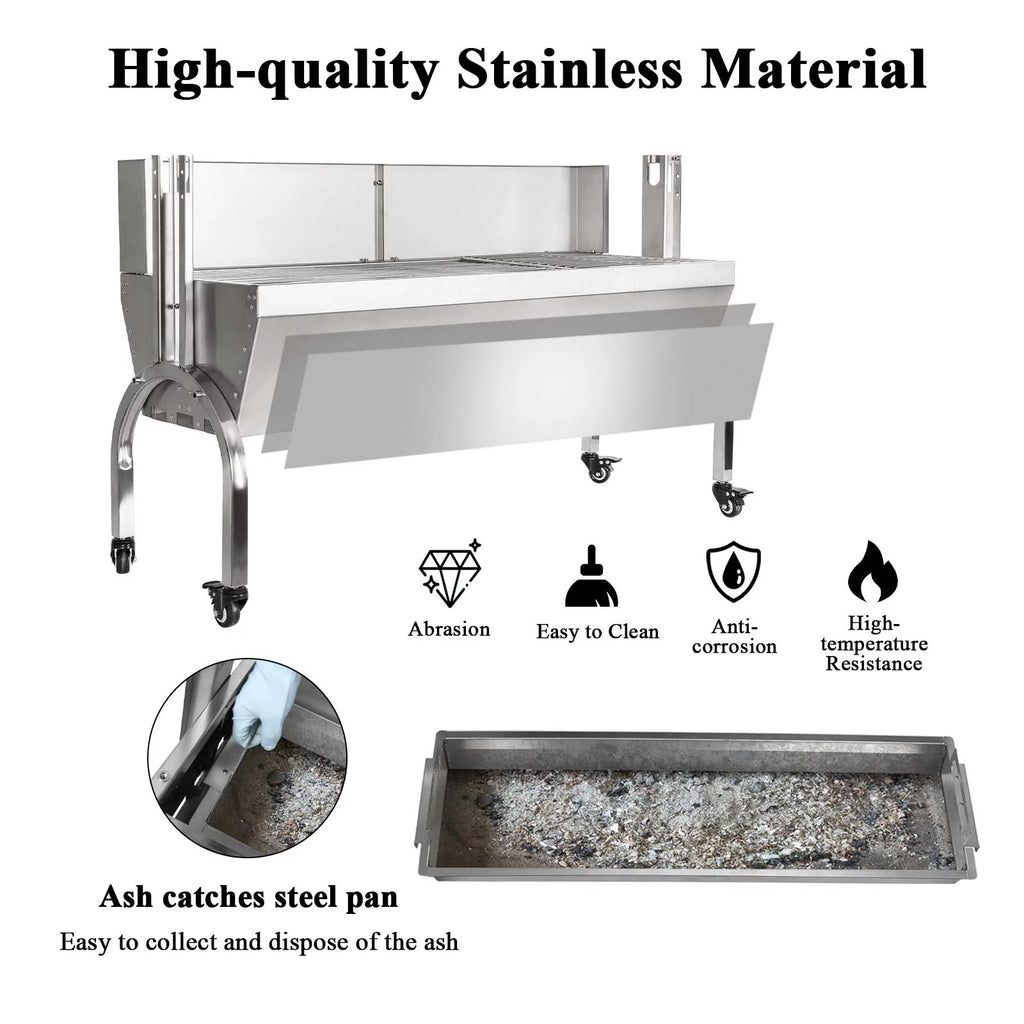 46'' Stainless Steel Charcoal Rotisserie Grill D720