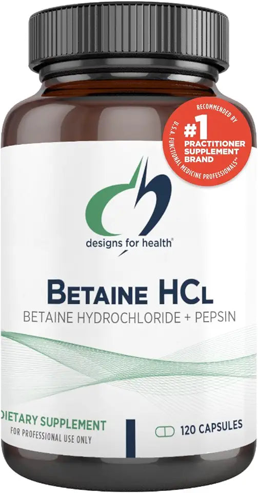 750mg Betaine HCl with Pepsin 120 Capsules H283