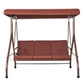 3-Seat Converting Canopy Patio Swing Chair with Cushion I42822