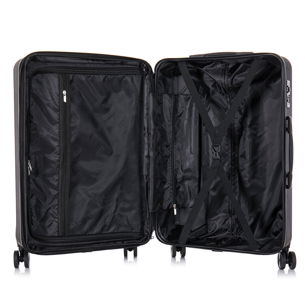 Black 3-Piece Hardside Luggage Set with Spinner Wheels S7697