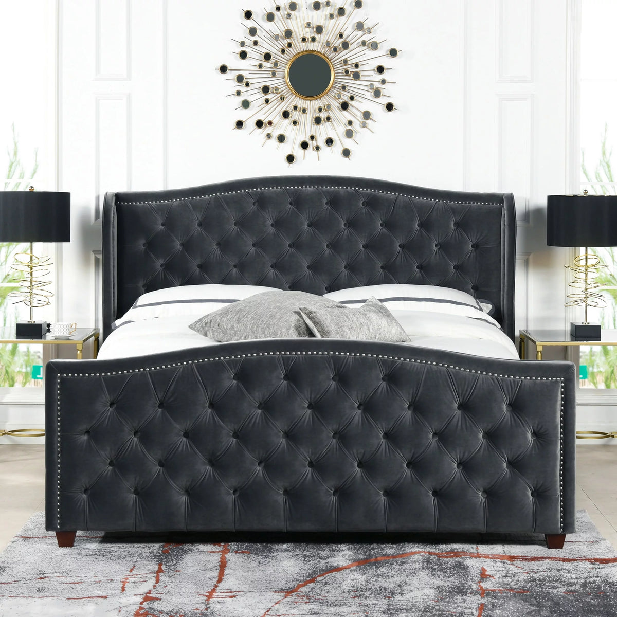 King Velvet Bed V256