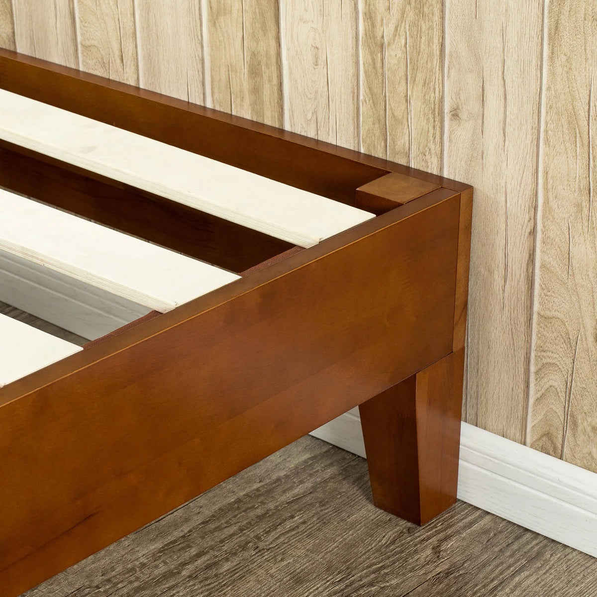12" Wood Platform Bed Frame, Cherry, Full E358624