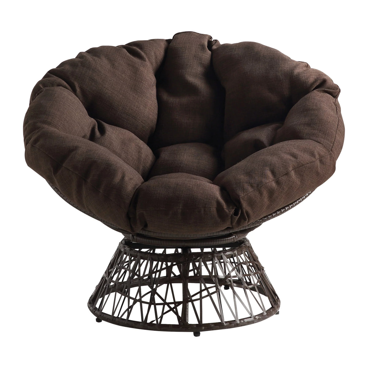 Brown Papasan Chair with Round Cushion S42415