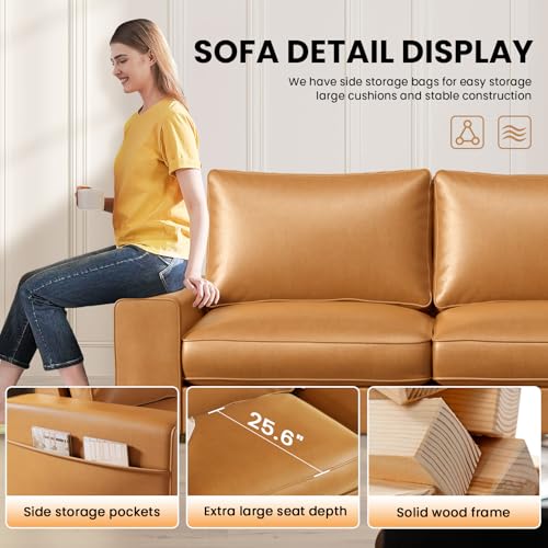 Brown Faux Leather Loveseat Sofa A500496