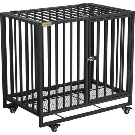 Heavy Duty Steel Dog Crate with 4 Wheels I294466