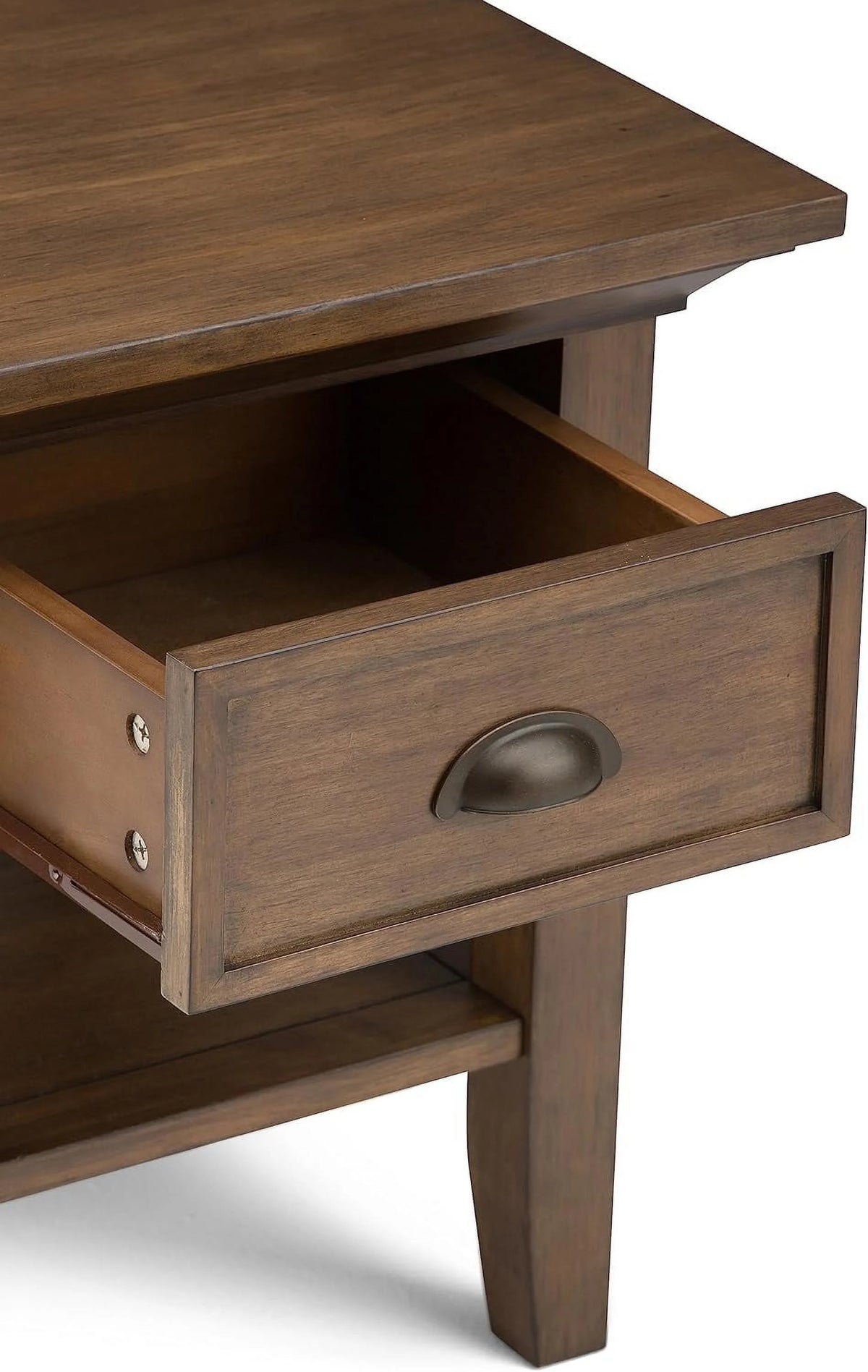 19 Inch Square Wood End Table with 1 Drawer and 1 Shelf C4125