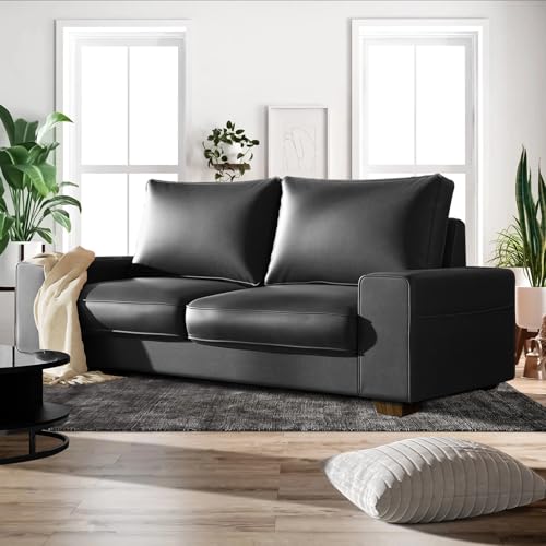 Brown Faux Leather Loveseat Sofa A500496