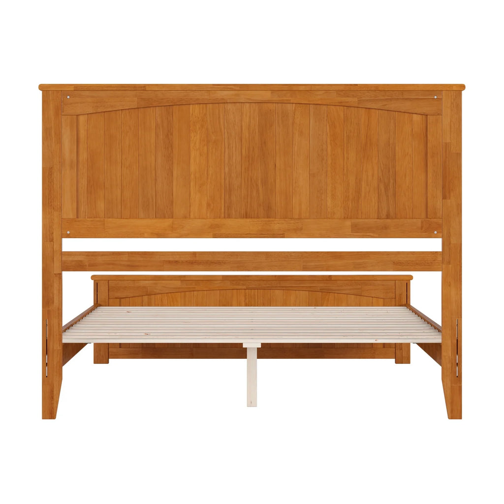 Queen Solid Wood Low Profile Platform Bed with Footboard W626