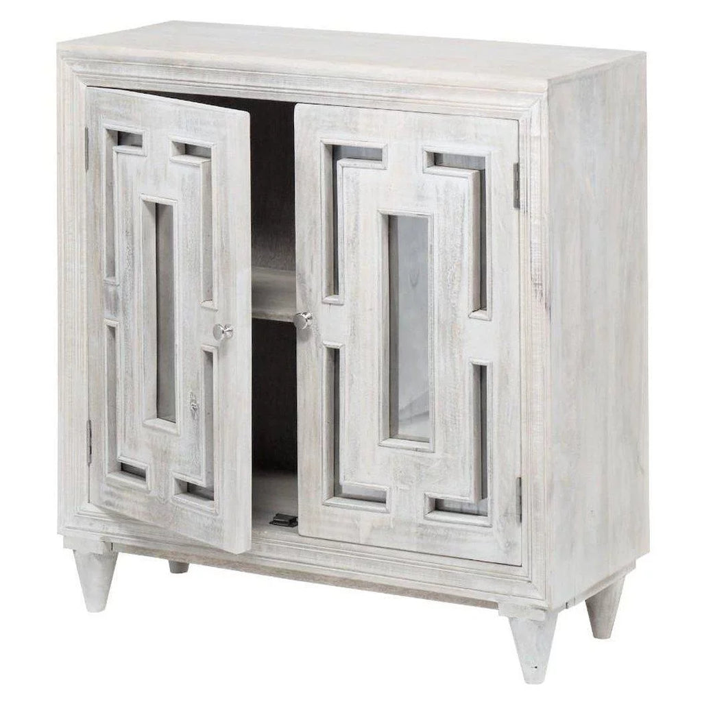 40" Square Whitewash Accent Cabinet J4427
