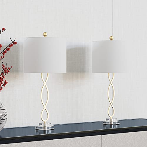30" Brass Gold Table Lamps Set of 2 V962