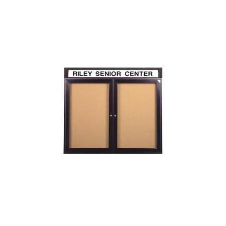 Bronze Alum Frame Enclosed Vinyl Bulletin Board R46987