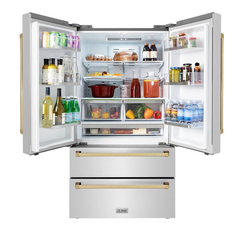 36 in. 4-Door French Door Refrigerator with Ice Maker in Stainless Steel O14451