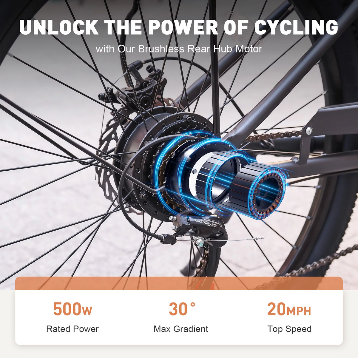 Electric Bike 7 Speed 20mph Black X744