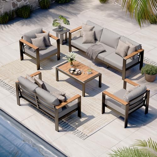 Aluminum 4 Piece Patio Furniture Set with Coffee Table E51743