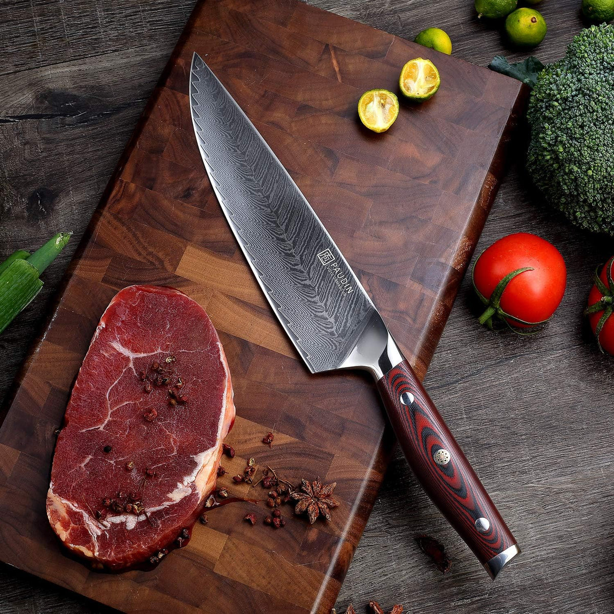 8 Inch Damascus High Carbon Stainless Steel Chef Knife J947787