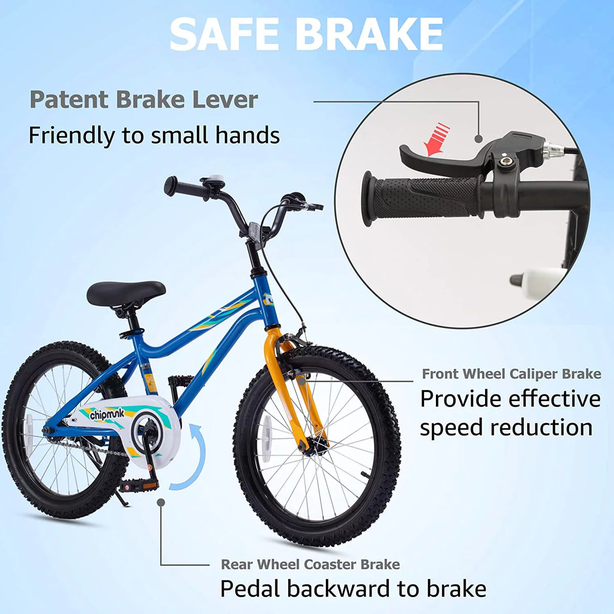 Kids Bike 18 Inch Bicycle with Kickstand Blue D345393