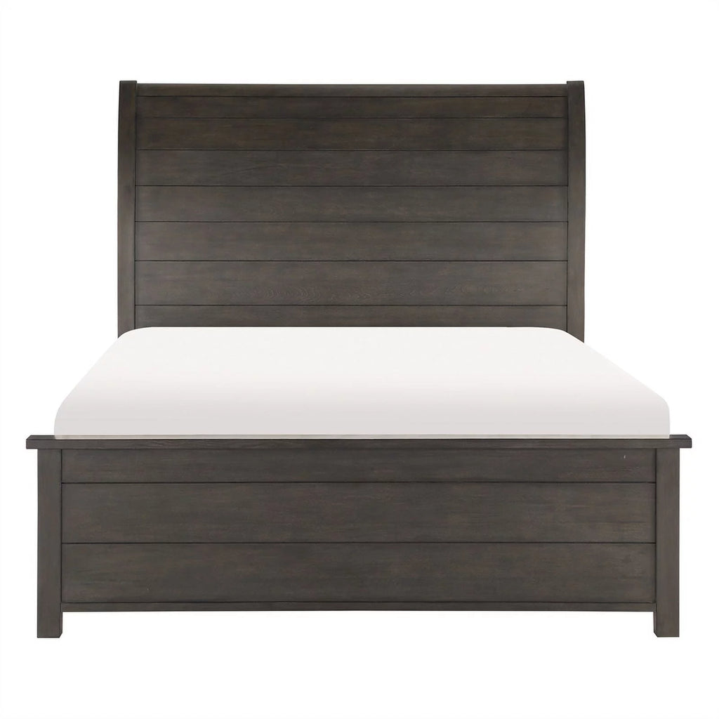 California King Sleigh Bed in Dark Cherry O716