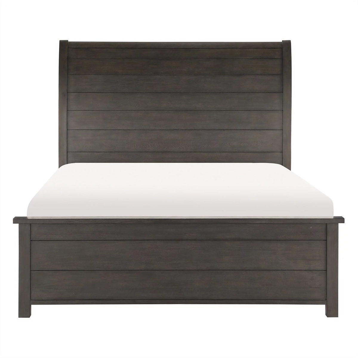 California King Sleigh Bed in Dark Cherry O716
