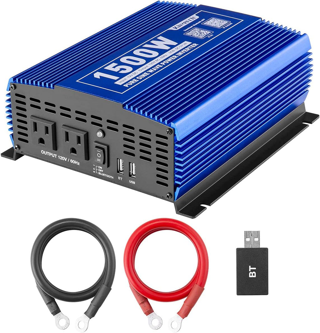 3000W Power Inverter DC12V to 110V AC with 4AC Outlets 2USB Port S25385