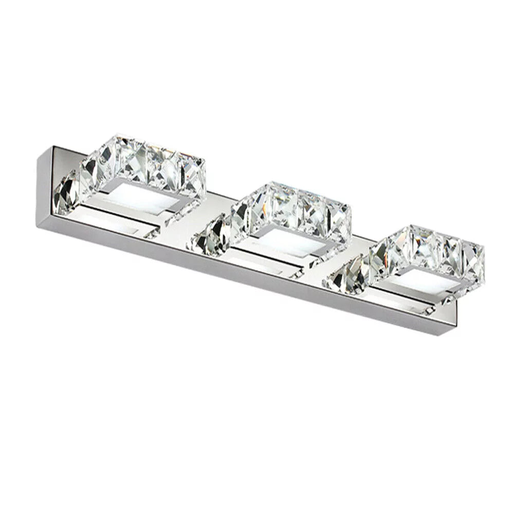 18In 3 Lights Stainless Steel Crystal Vanity Wall Light T844972