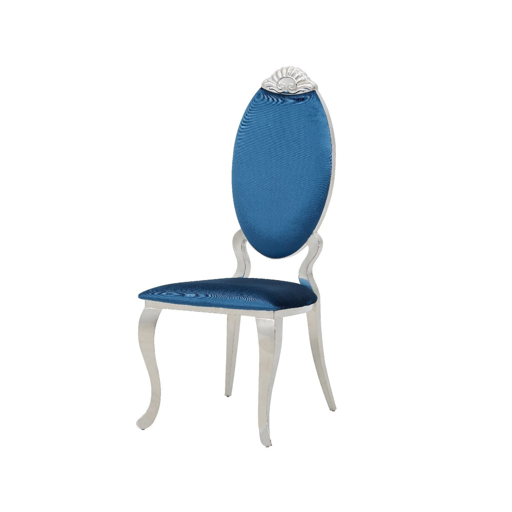 47 Inch Metal Dining Chair with Velvet Seat G59180