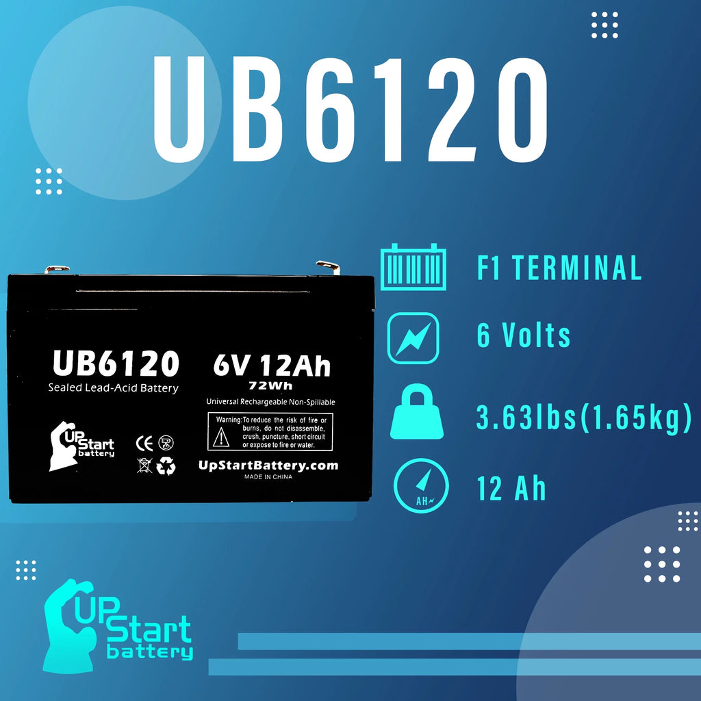 6V 12Ah Sealed Lead Acid Battery with Terminal Adapters I868