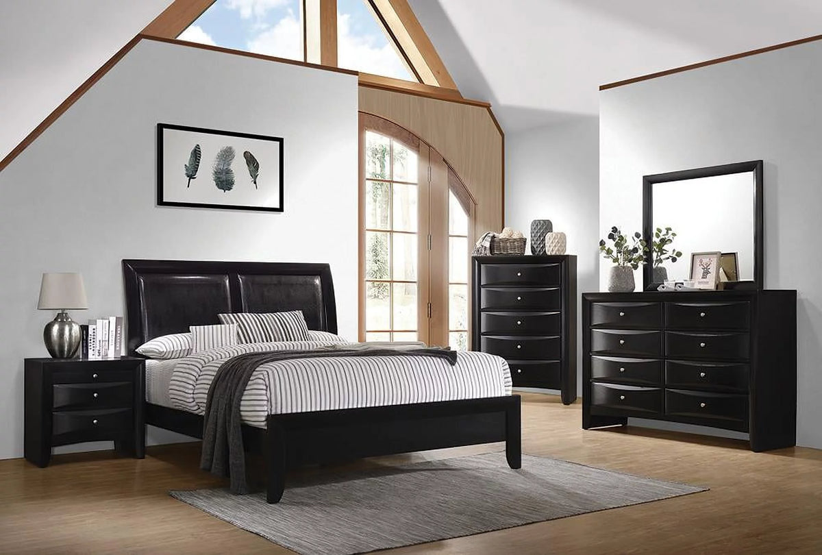 Black Sleigh Headboard Bedroom Set C472