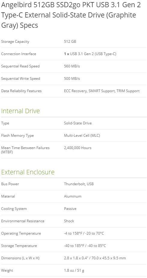 512GB SSD2GO Pkt 256GB AV Pro CF W21325