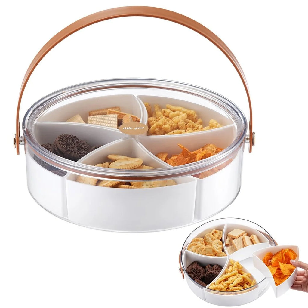 Portable 5-Compartment Organizer Tray with Lid and Handle J65628
