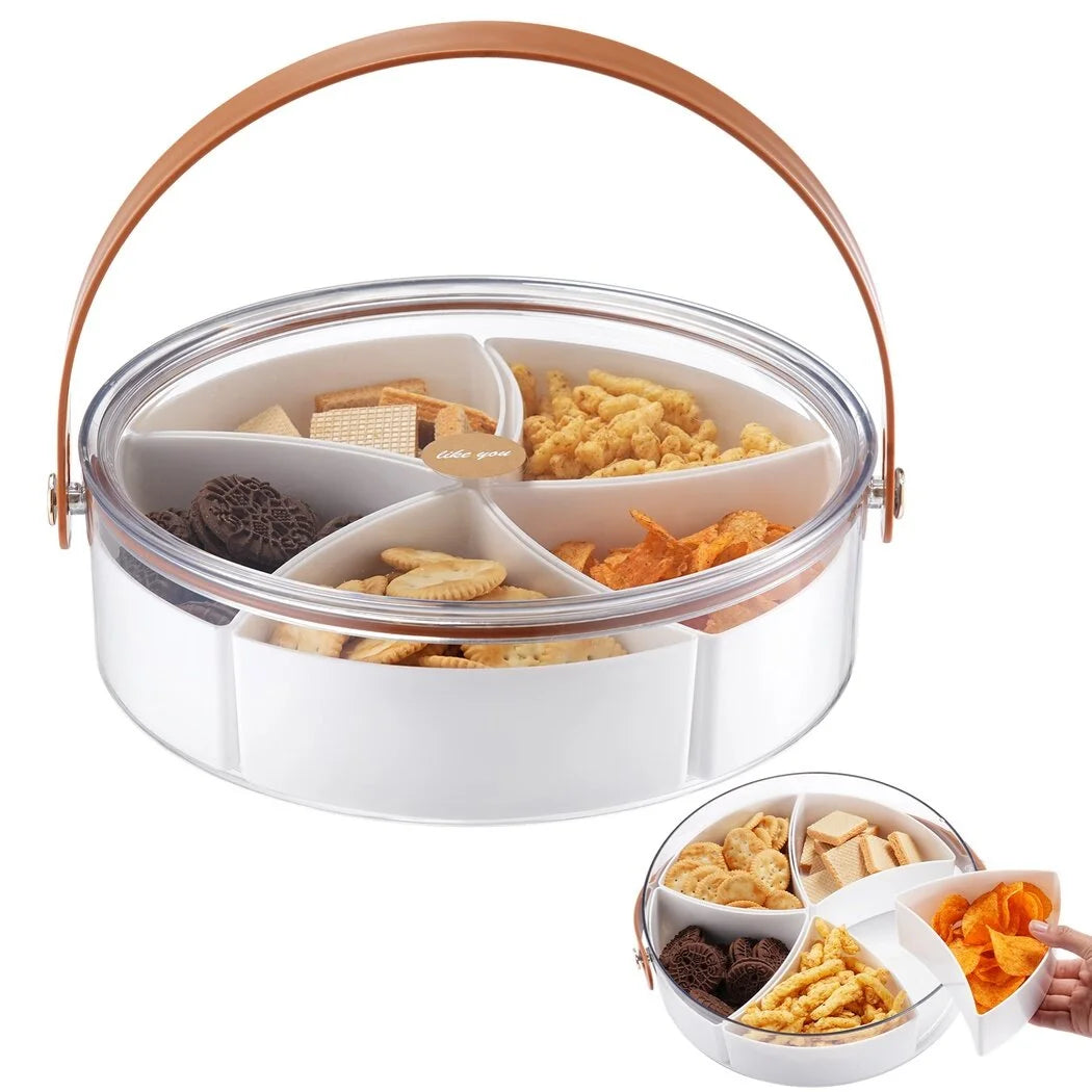 Portable 5-Compartment Organizer Tray with Lid and Handle J65628